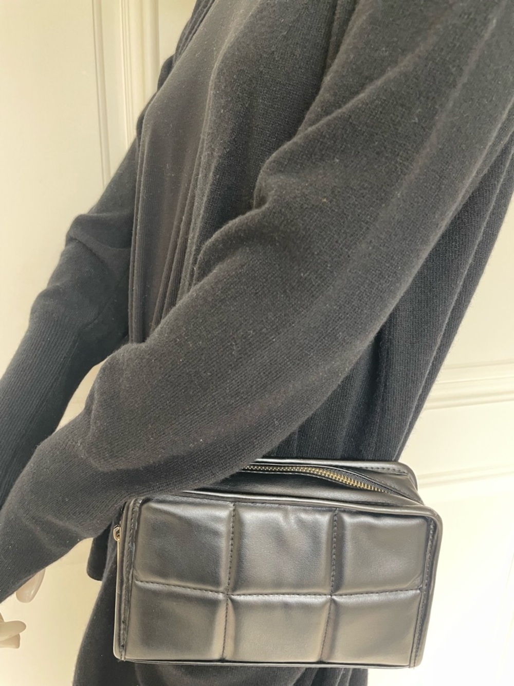 Amanda Uprichard New York Black Quilted Belt Bag Crossbody Waist Bag